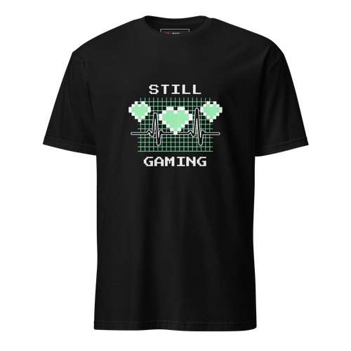8-Bit Heartbeat pixel art gamer t-shirt in black
