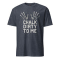 Chalk Dirty to Me pixel art gym chalk lifting t-shirt in heather navy