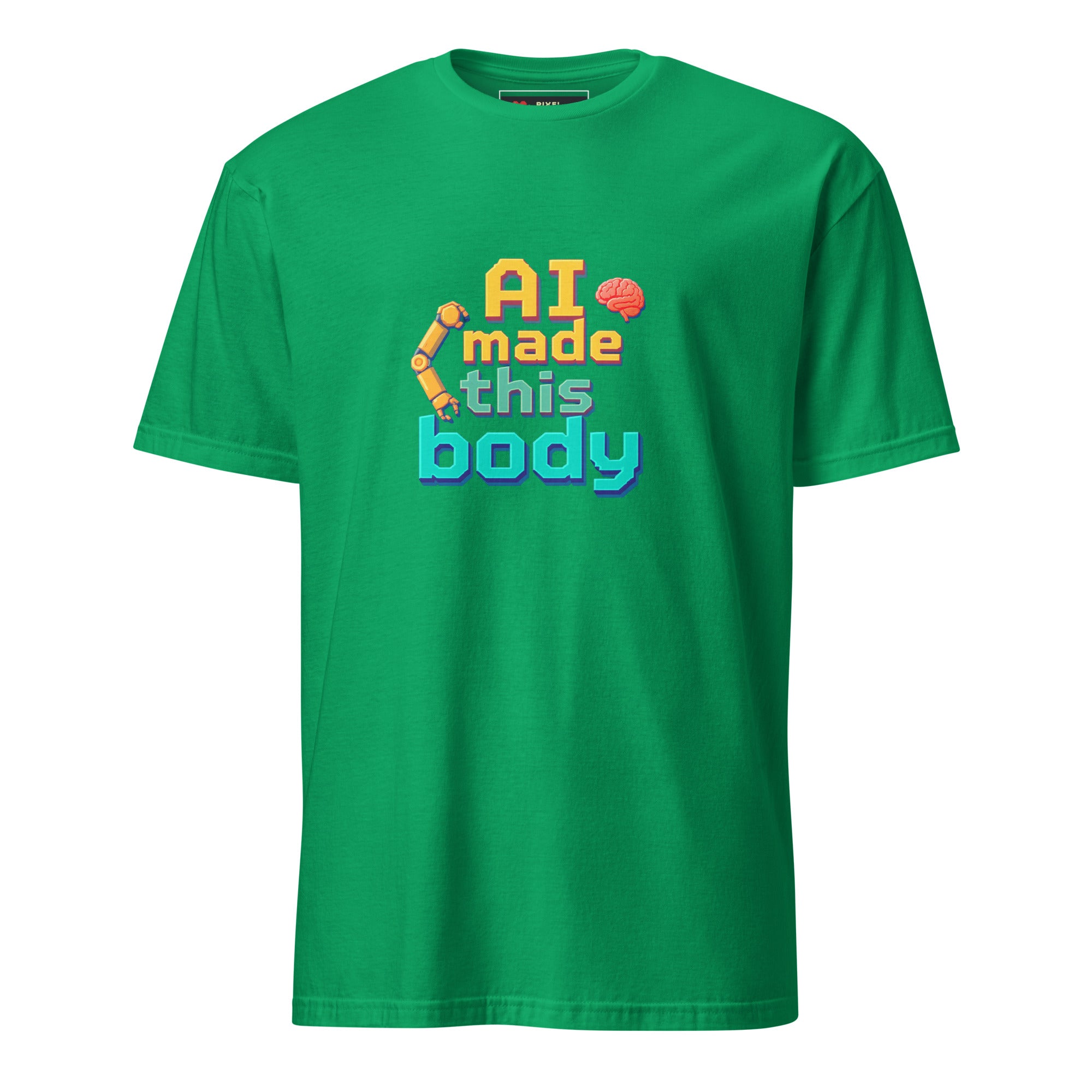 AI Made This Body pixel art gym fitness t-shirt in irish green