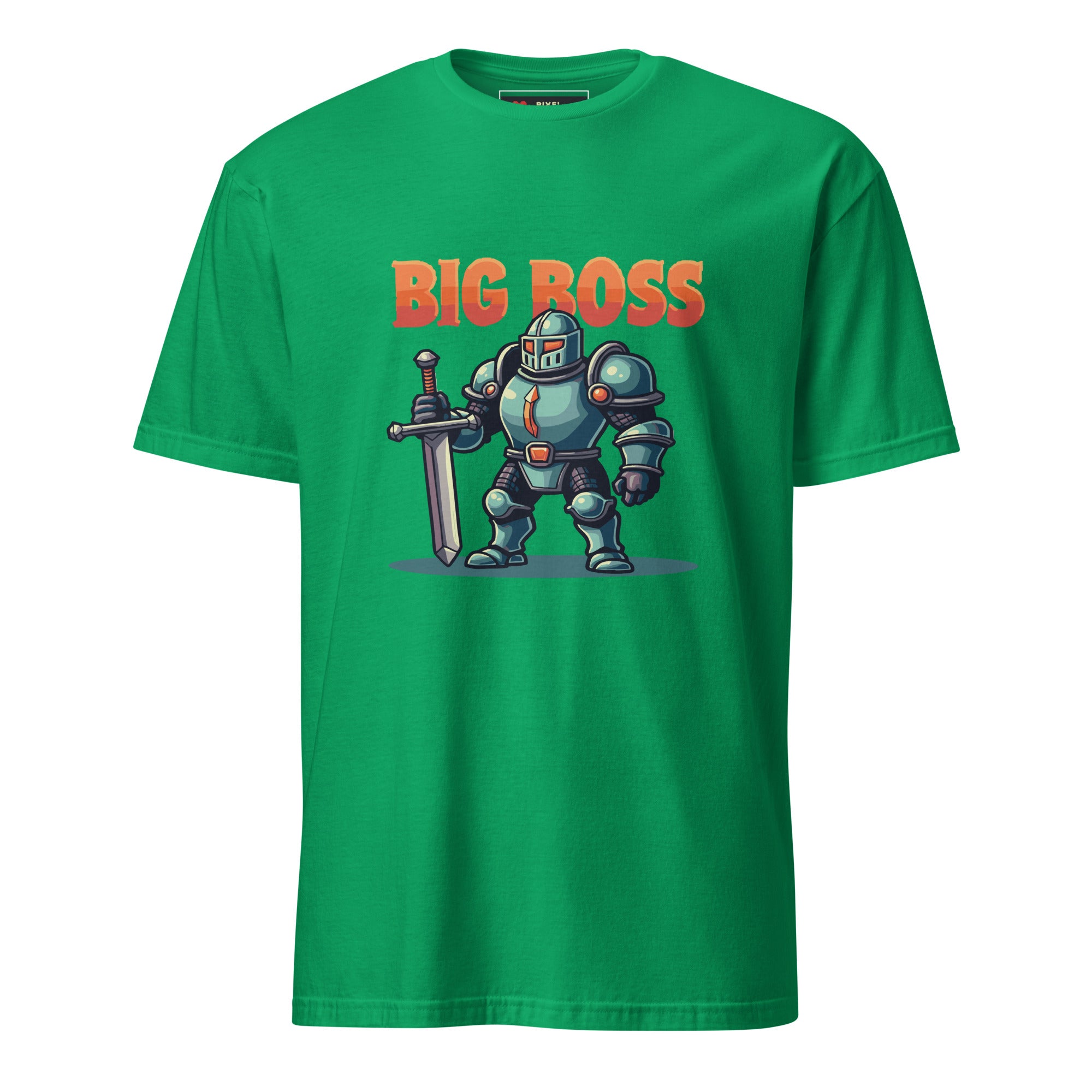 BIG BOSS retro pixel art gaming t-shirt in irish green