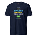 I Paused My Game to Be Here pixel art gamer t-shirt in navy