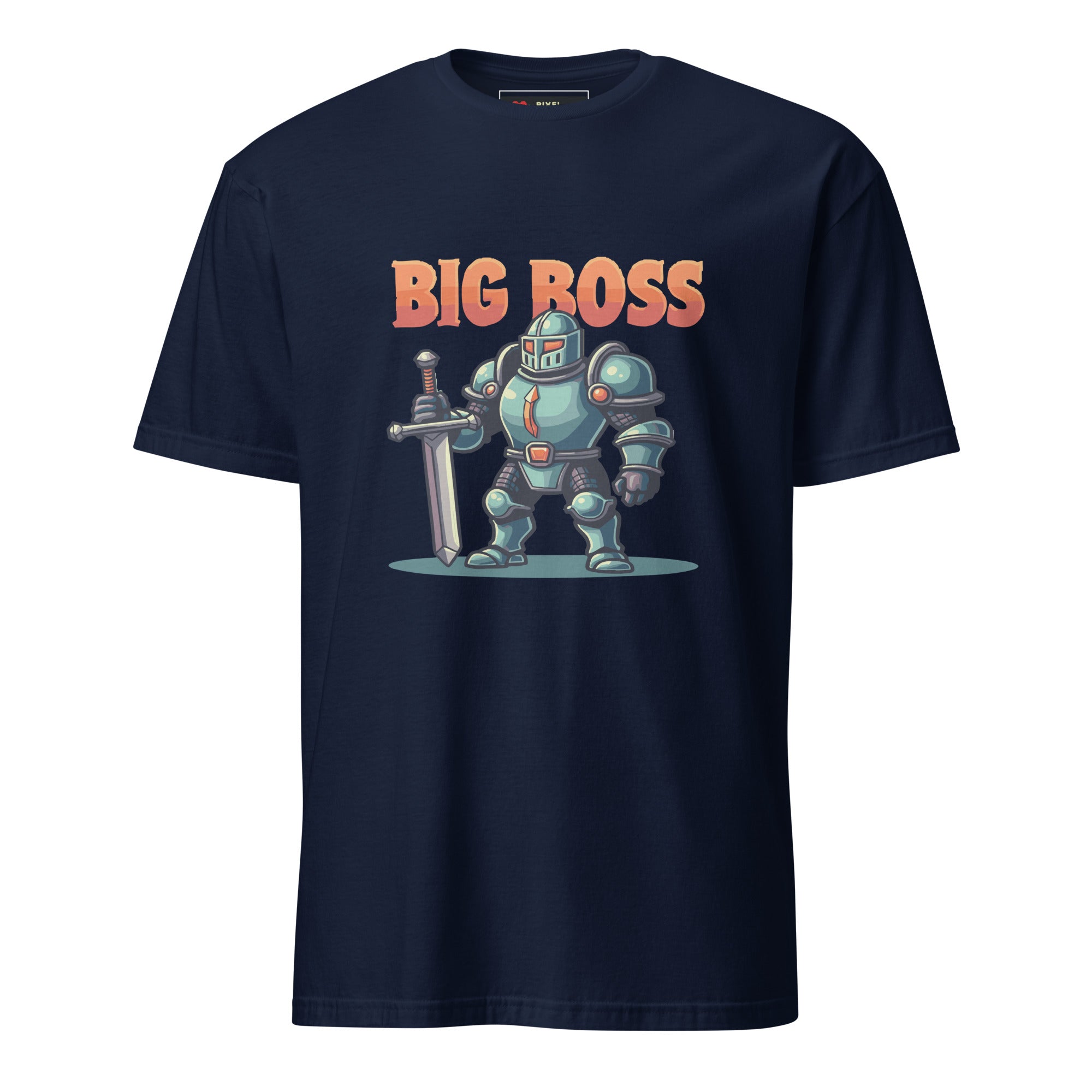 BIG BOSS retro pixel art gaming t-shirt in navy