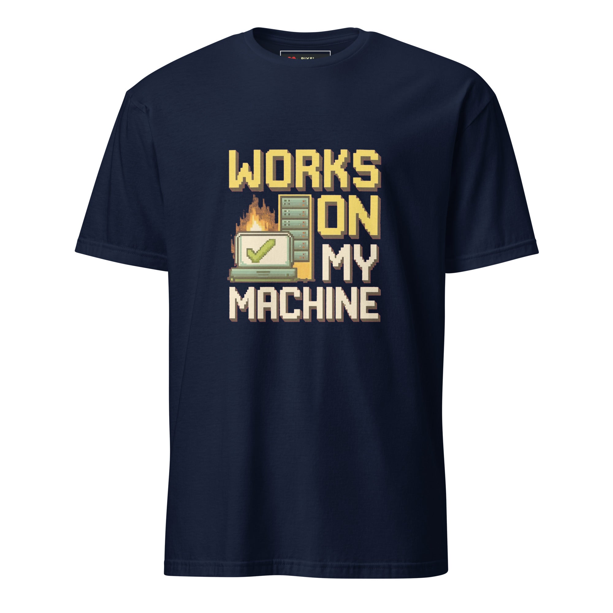 It Works On My Machine pixel art developer t-shirt in navy